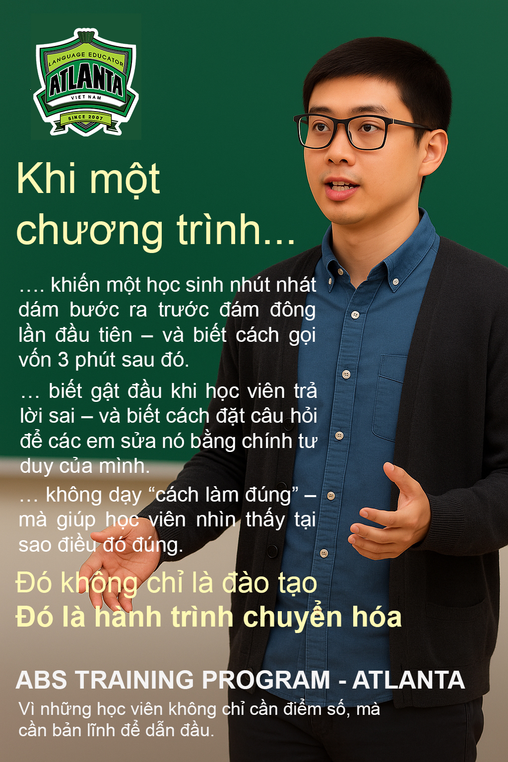 KHÓA HỌC ĐÀO TẠO ABS ATLANTA – THỦ LĨNH TRẺ, TƯ DUY LỚN